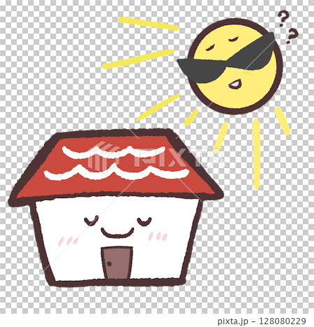 Illustration of a heat-resistant house Illustration of a heat-resistant house 128080229