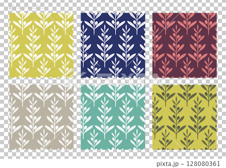 Olive tree vector illustration - Scandinavian style pattern color variation Olive tree vector illustration - Scandinavian style pattern color variation 128080361