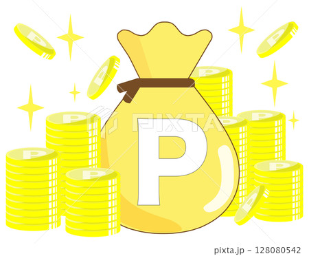 袋に入ったポイントコイン 袋に入ったポイントコイン 128080542