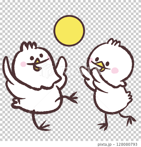 一隻白鳥玩球的插圖 一隻白鳥玩球的插圖 128080793