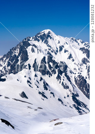 別山から見る剱岳と剱沢 残雪期の北アルプス立山・別山登山 別山から見る剱岳と剱沢 残雪期の北アルプス立山・別山登山 128081232