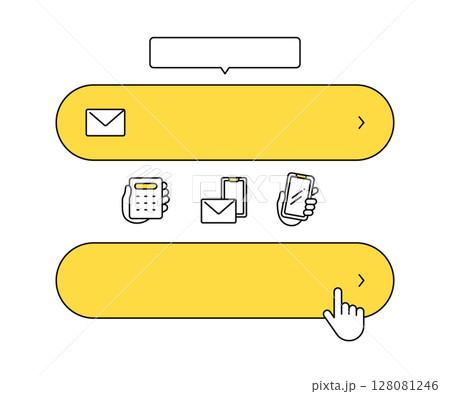 シンプルなお問い合わせボタンのカスタマイズセット素材 128081246