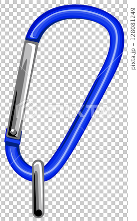Simple carabiner parts illustration / with connecting fittings 128081249