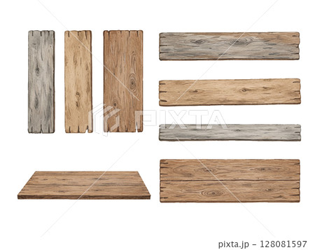 水彩風の木の板 128081597