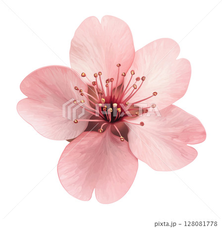 Pink Cherry Flower Illustration 128081778
