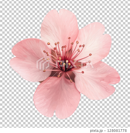 Pink Cherry Flower Illustration 128081778