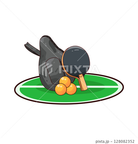 illustration of Table Tennis Paddle Case or Ping Pong Racket Bag 128082352