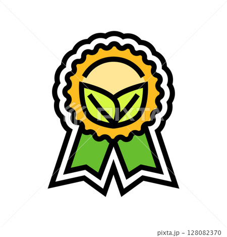 eco certified color icon vector illustration 128082370