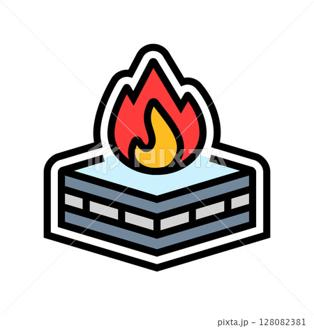 flame retardant color icon vector illustration 128082381