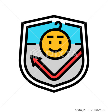 childproof locking system color icon vector illustration 128082405