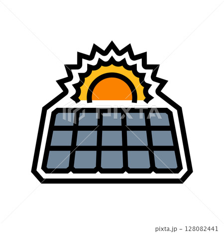 solar powered color icon vector illustration solar powered color icon vector illustration 128082441
