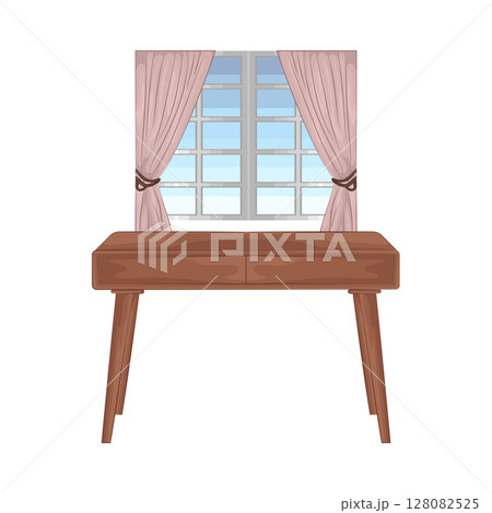 Illustration of Wooden desk Illustration of Wooden desk 128082525