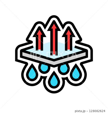 moisture wicking material color icon vector illustration 128082624
