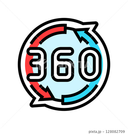 360 rotation color icon vector illustration 128082709