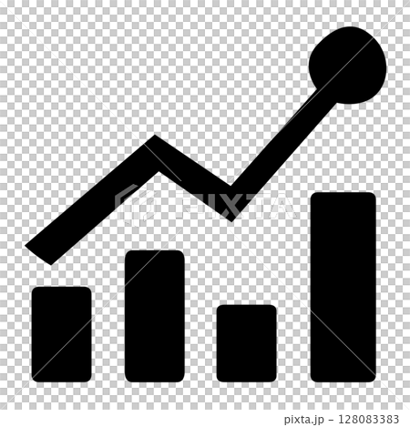 Zigzag up and down graph money increase image icon pictogram illustration 128083383