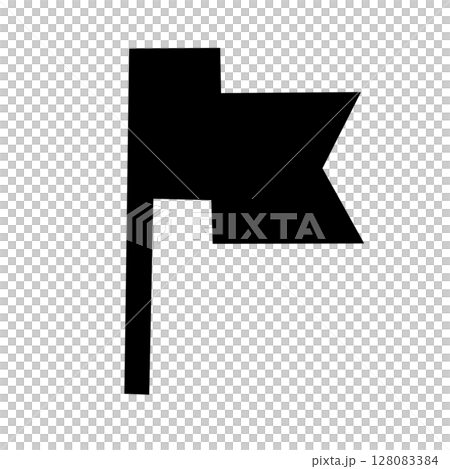 Icon monochrome pictogram of a fluttering flag 128083384