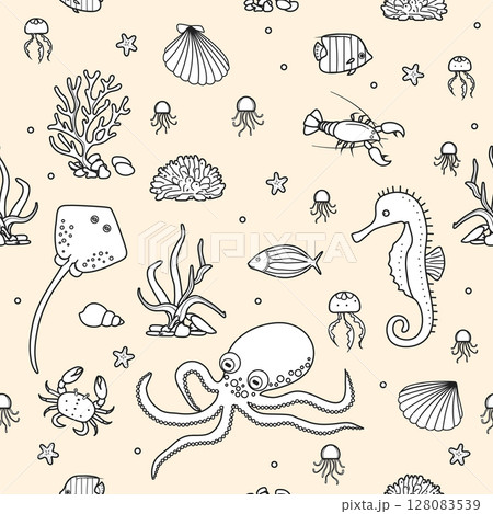 Pattern Underwater Seabed Ocean Sea Marine habitat 128083539