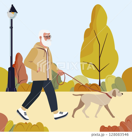 Retirement Dog Activity Retired people Park Health Retirement Dog Activity Retired people Park Health 128083546