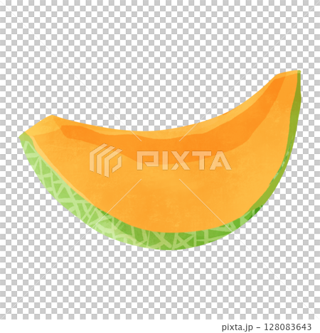 Red flesh cut melon hand drawn illustration Red flesh cut melon hand drawn illustration 128083643