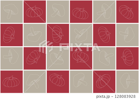 Autumn-toned checkered background, suitable for printing as wallpaper or tablecloth fabric Autumn-toned checkered background, suitable for printing as wallpaper or tablecloth fabric 128083928