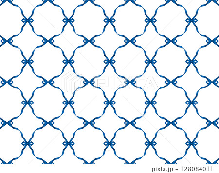 リボンネット2、柄、15青 128084011