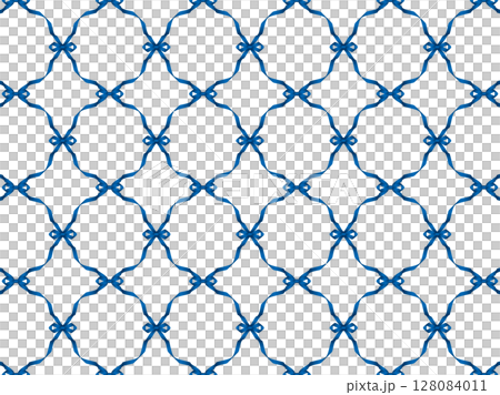 リボンネット2、柄、15青 128084011