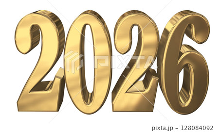 3DCG文字［2026］ゴールド,金 128084092