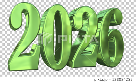 3DCG文字［2026］グリーン,緑 128084255
