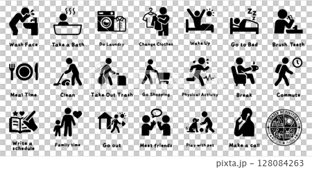 日常生活活動象形圖集 日常生活活動象形圖集 128084263