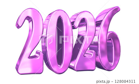3DCG文字［2026］パープル,紫,ピンク 128084311