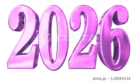 3DCG文字［2026］パープル,紫,ピンク 128084316