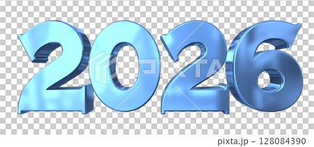 3DCG字母[2026]藍色，藍色 128084390