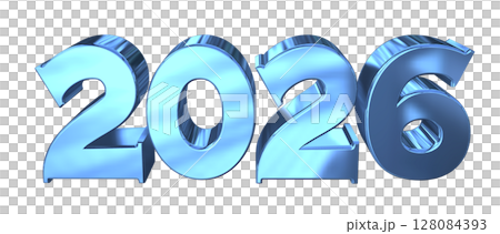 3DCG letters [2026] blue, blue 128084393