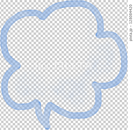 Hand-drawn retro cloud-shaped speech bubble with watercolor touches 128084420