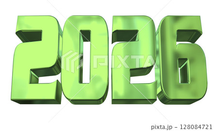 3DCG文字［2026］グリーン,緑 128084721