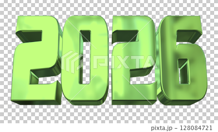 3DCG文字［2026］グリーン,緑 128084721