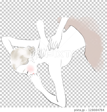 一位女士接受身體按摩的插圖 128084764