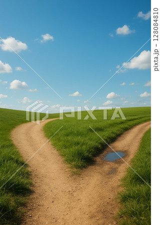 青空の下の分かれ道 128084810