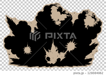 火薬に点火して爆発したシーン 128084862