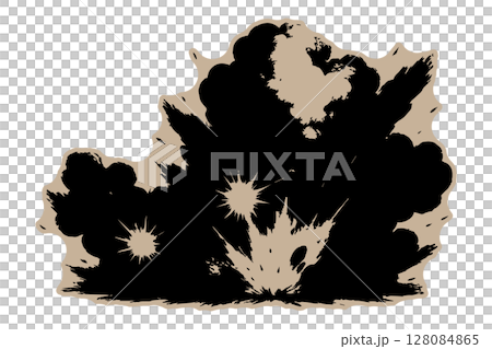 The scene where gunpowder ignites and explodes 128084865