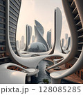 empty office building with city skyline 128085285