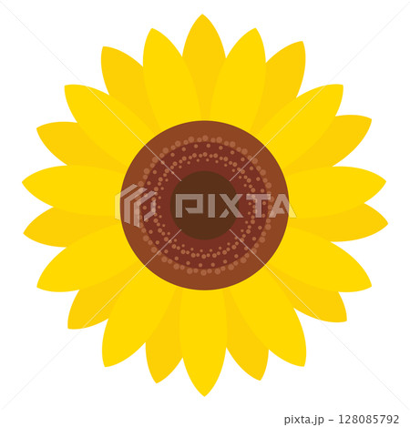 ひまわり　花　イラスト 128085792