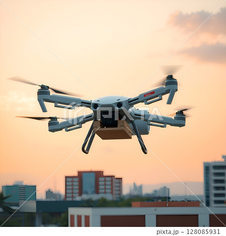 drone hovering drone taking pictures of city drone hovering drone taking pictures of city 128085931