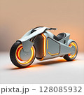 blue scooter on dark background 128085932