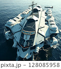 aerial view of the sailing boat on the sea 128085958