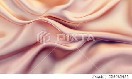 Pink soft pastel silk satin wave elegant luxury shiny decoration background 128085985