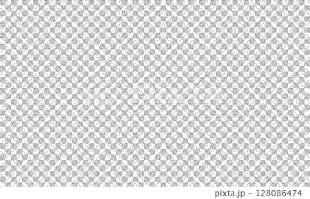 破線でできたクロスしない柿の花の模様 128086474