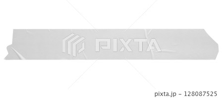 White adhesive plastic tape isolated on white background 128087525