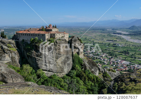 Greece, Monastery on top of a rock in Meteora 128087637