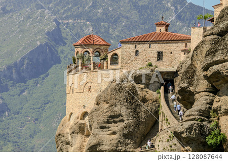 Greece, Monastery on top of a rock in Meteora 128087644